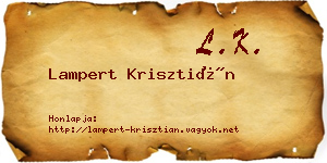 Lampert Krisztián névjegykártya